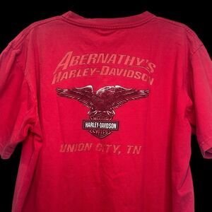 Harley Davidson Motorcycle Red T-Shirt 2005-HD Men Size XL  Union‎ City, TN